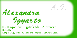 alexandra igyarto business card